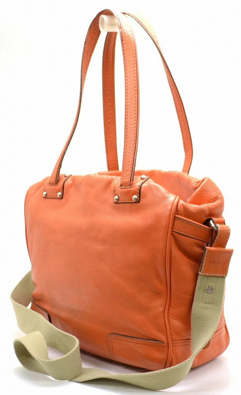 Loewe leather orange handbag shoulder tote bag Orange
